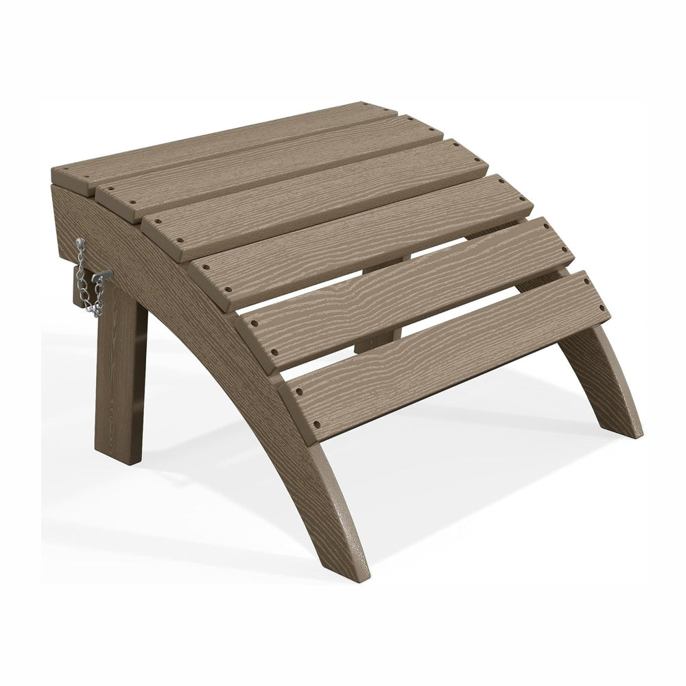 PLUUV Folding Adirondack Ottoman Footrest for Adirondack Chair, Brown