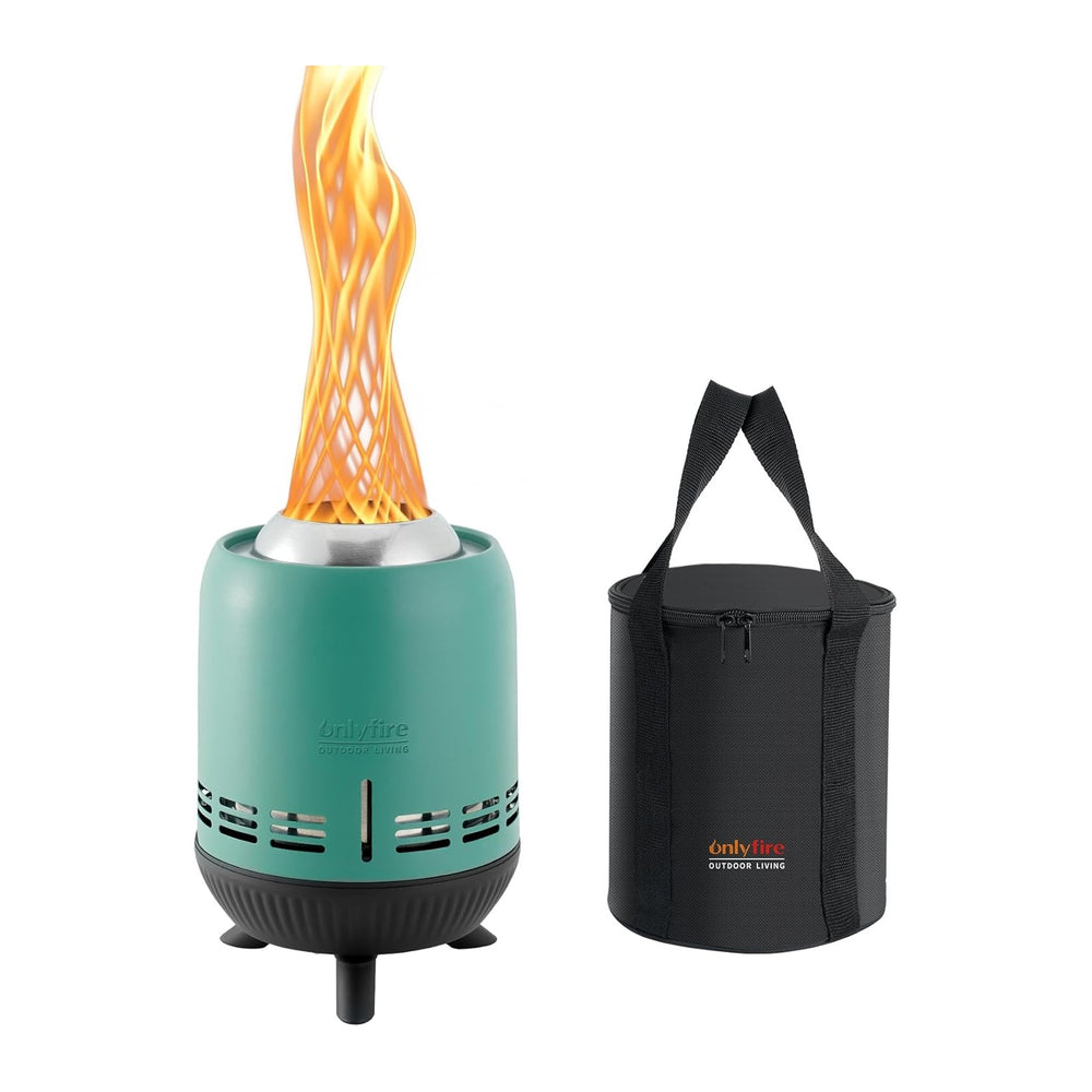Portable Smokeless Fire Pit, 9.5” Stainless Steel Camp Stove, Blue FP055