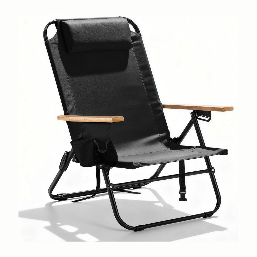 Premium Portable Camping Chair 5-Position Recliner Beach Folding Lightweight ...