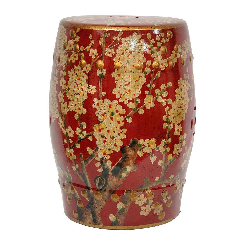 Red Lantern Sakura Blossom Garden Stool