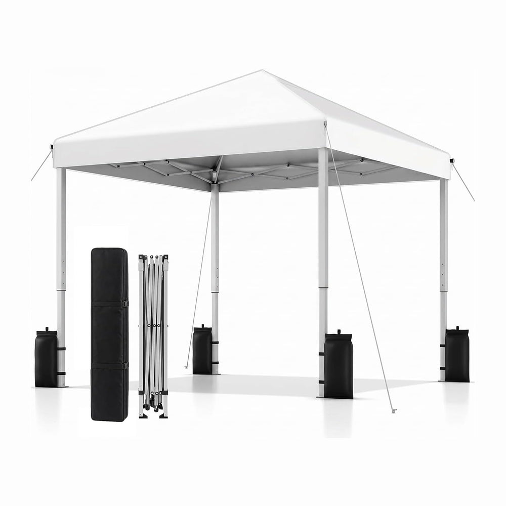 SANWAY 10x10 Pop Up Canopy Tent, One Push One Person Setup, Silver White