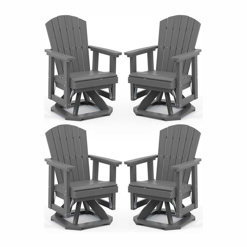 SERWALL Adirondack Swivel Glider Chair, HDPE Glider Set of 4 for Outdoor, All...