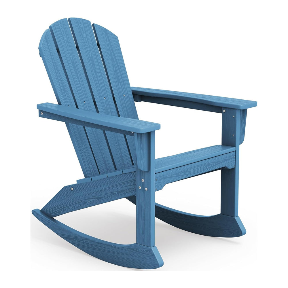 SERWALL Outdoor HDPE Adirondack Rocking Chair, All-Weather, Navy