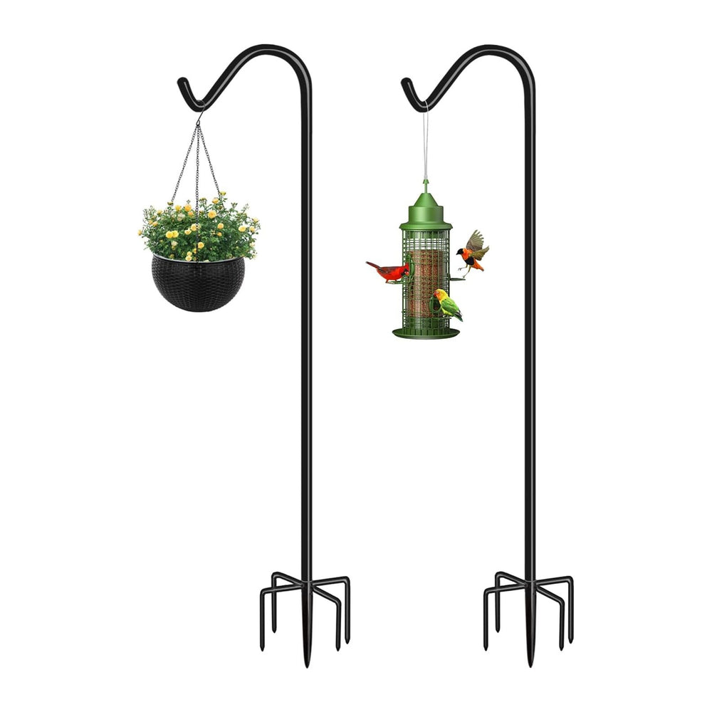 Shepherds Hook for Outdoor Bird Feeders Pole 92 Inch Tall, Adjustable Heavy D...