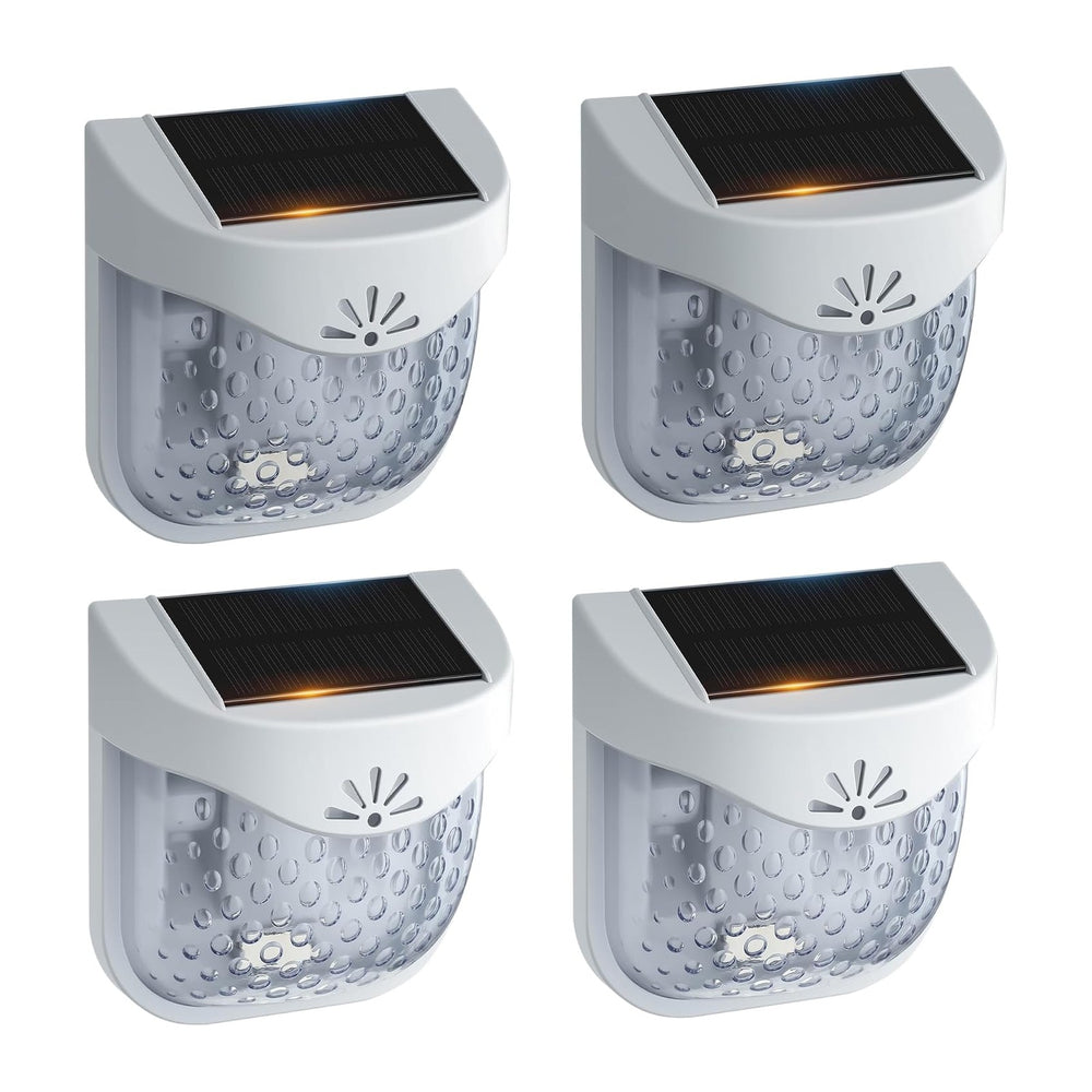 Solar Outdoor Garden Lights, Waterproof LED Deck Lighting 3000K, Gray