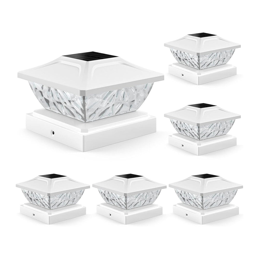 Solar Post Cap Lights Outdoor 6 Pack, 2 Modes Bright Fence Post Solar Lights ...