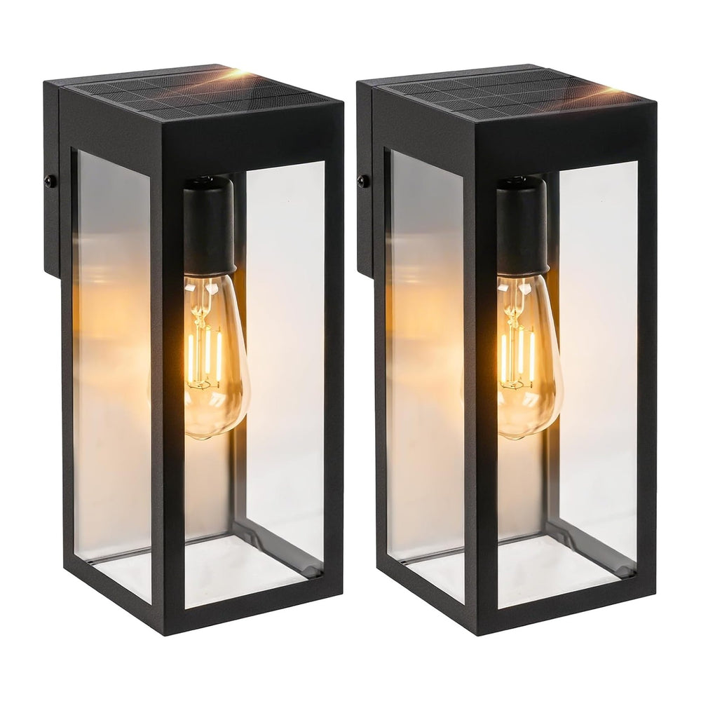 Solar Sconce Light Outdoor Dusk-to-Dawn Solar Powered Outside Porch Lantern