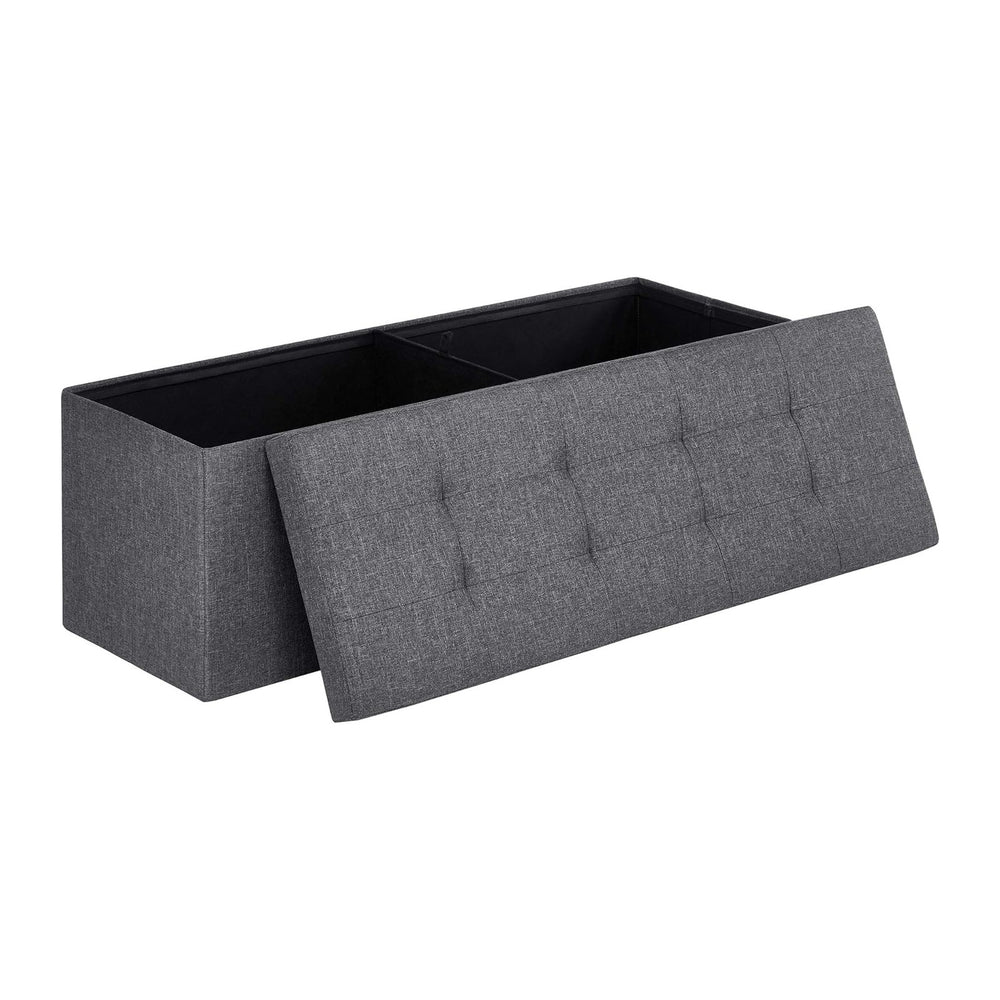 SONGMICS 43.3 Inches Folding Storage Ottoman Bench, Load 660 lb