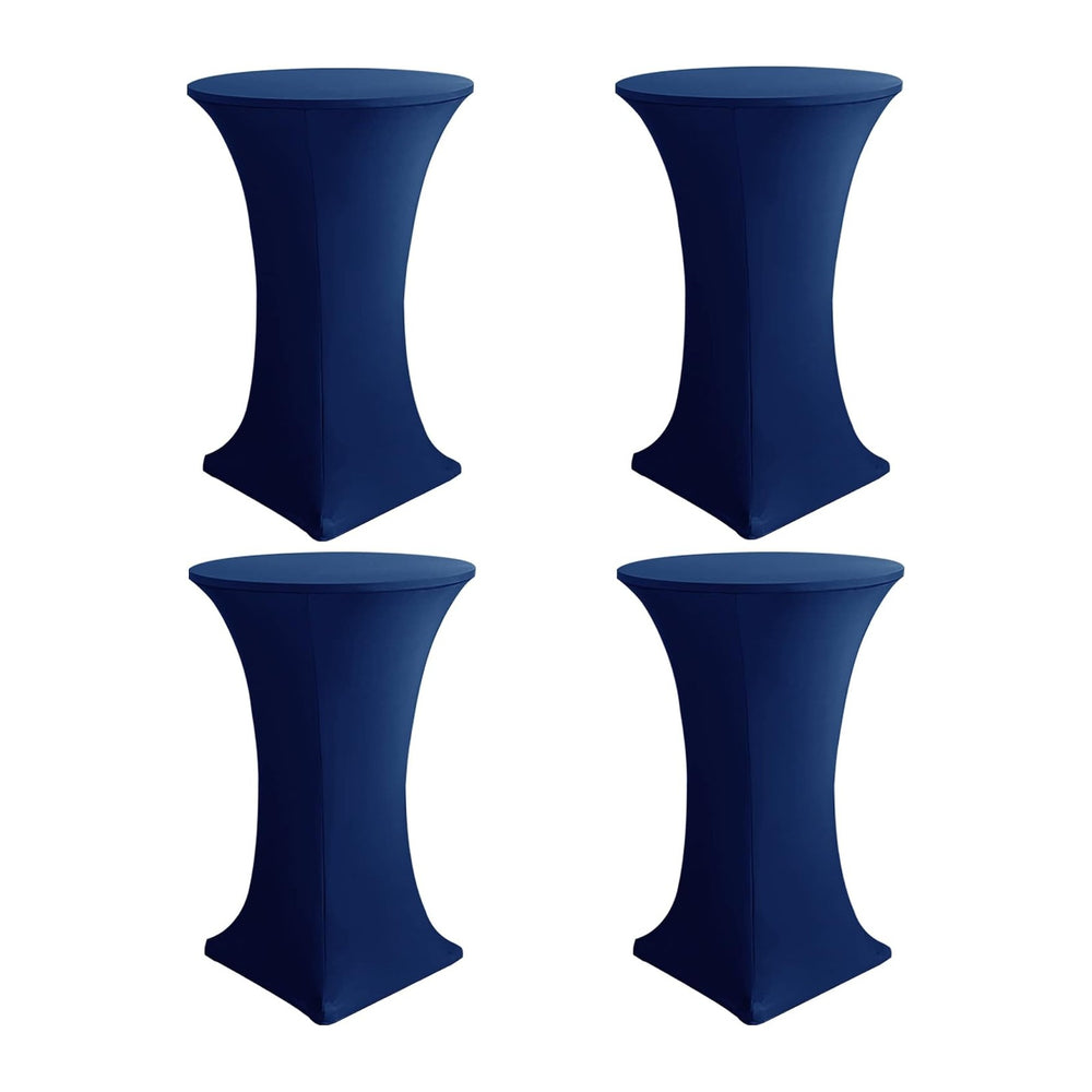 Spandex Navy Cocktail Table Covers for 30-32 Inch High Top Pub 4 Pack