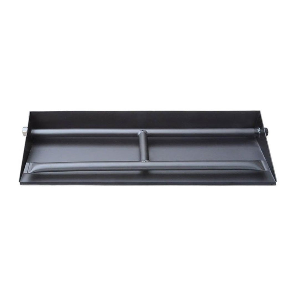Stanbroil 14.5 Inch Gas Fireplace Dual Burner Pan Kit, Black Steel