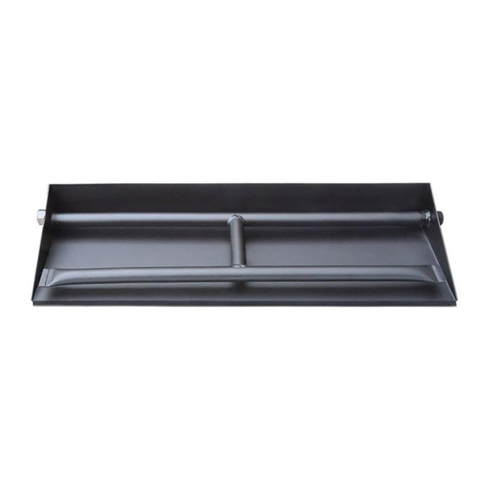 Stanbroil 14.5 Inch Gas Fireplace Dual Burner Pan Kit, Black Steel