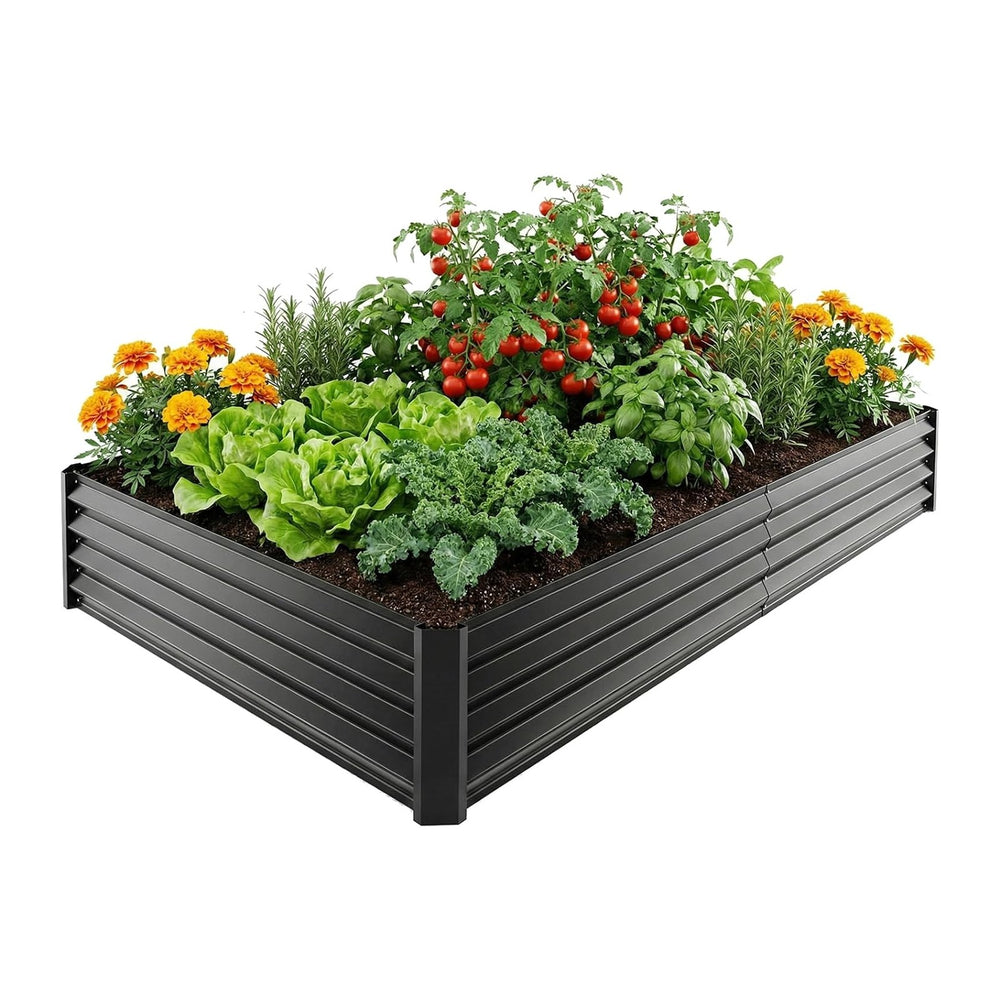 SUPERLELE 8x4x1ft Black Raised Garden Beds Kit