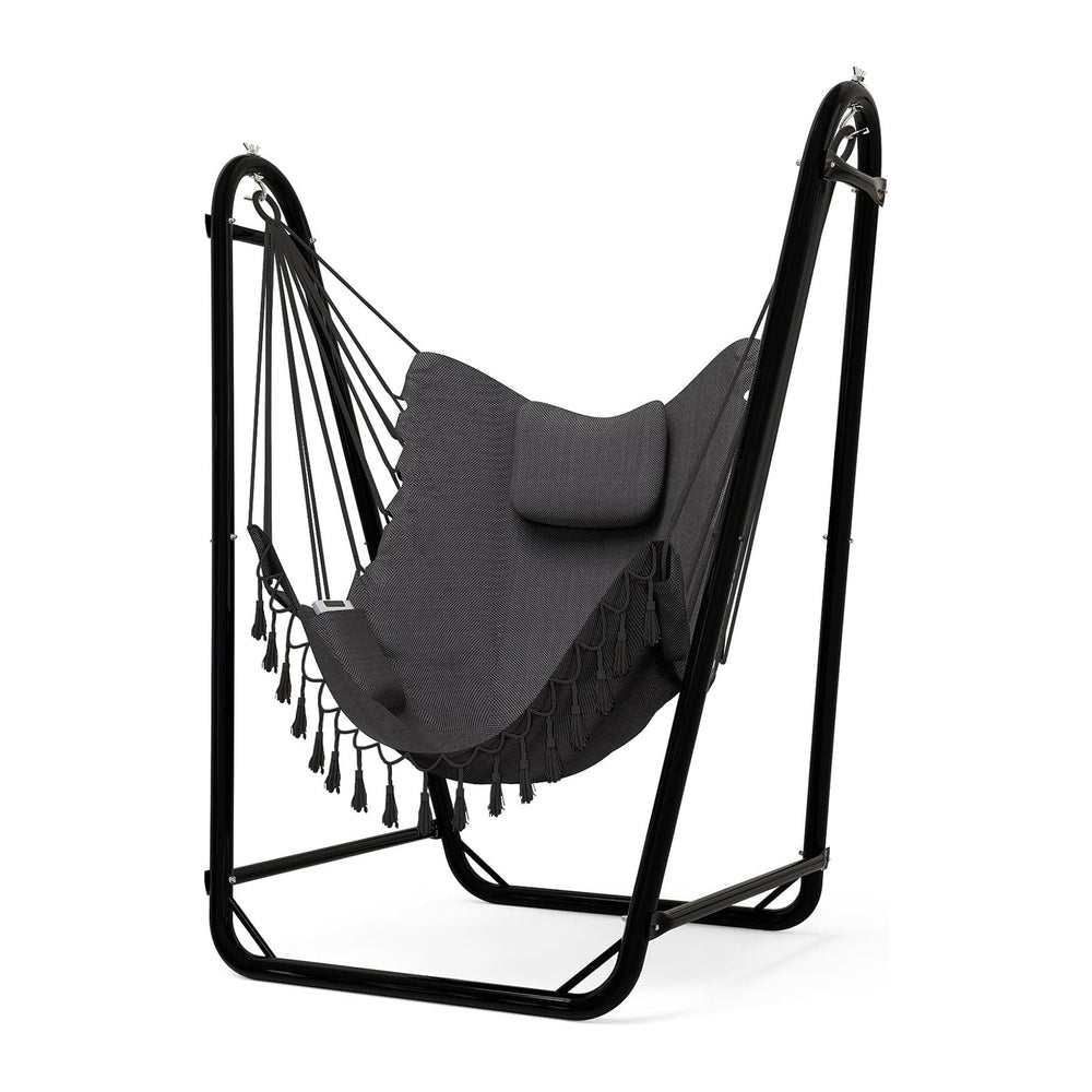 Unique U-Shaped Hammock Chair with Stand,Sturdy & Rust-Resistant,Free Gra...