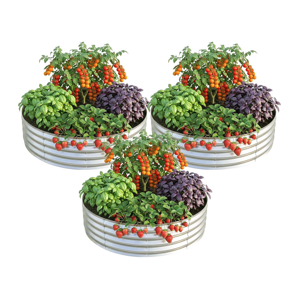 Utopia Home Galvanized Raised Garden Bed Kit 2x2x1 Ft Pack of 3, Planter Box ...