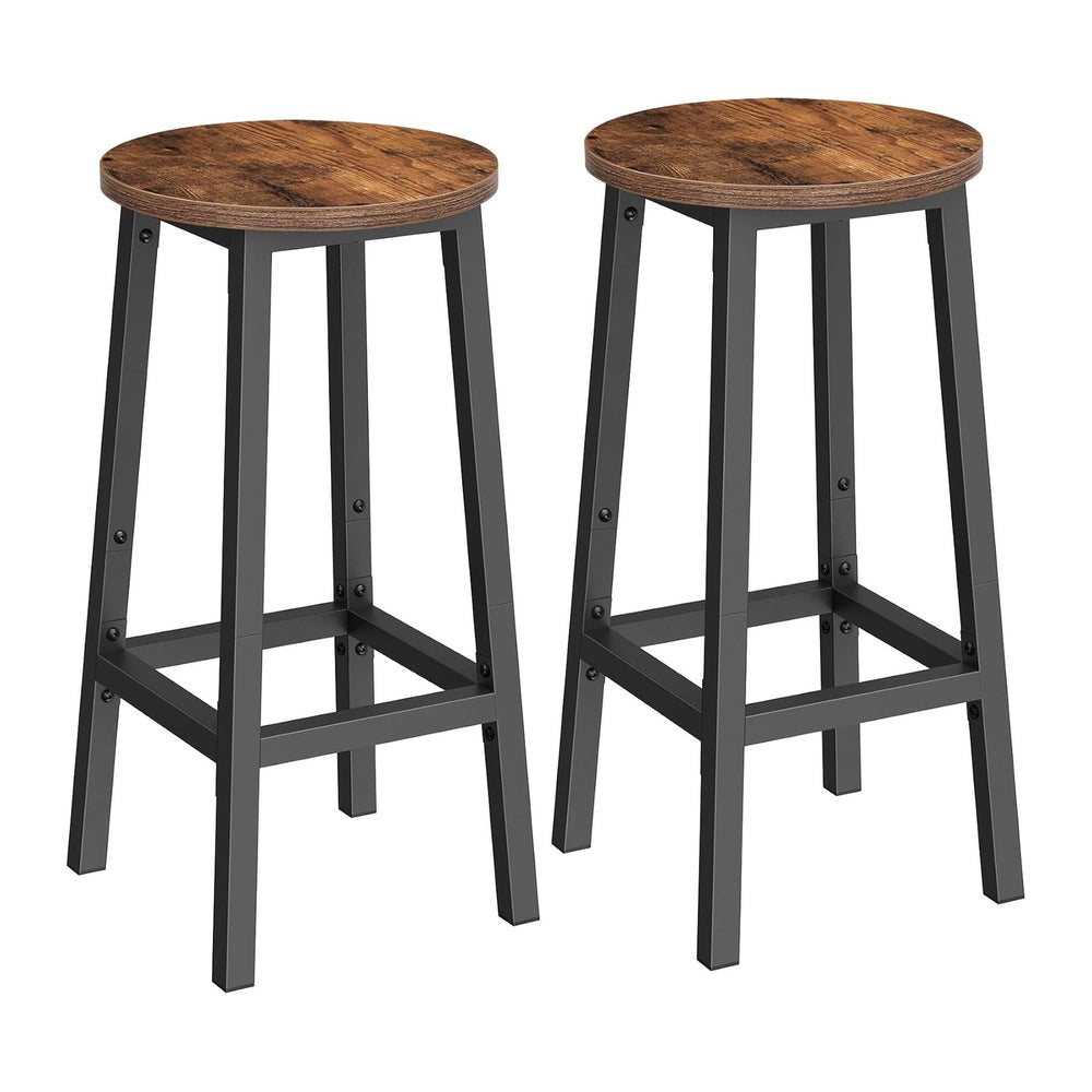 VASAGLE Bar Stools Set of 2 with Round Seat, Modern Basic Style