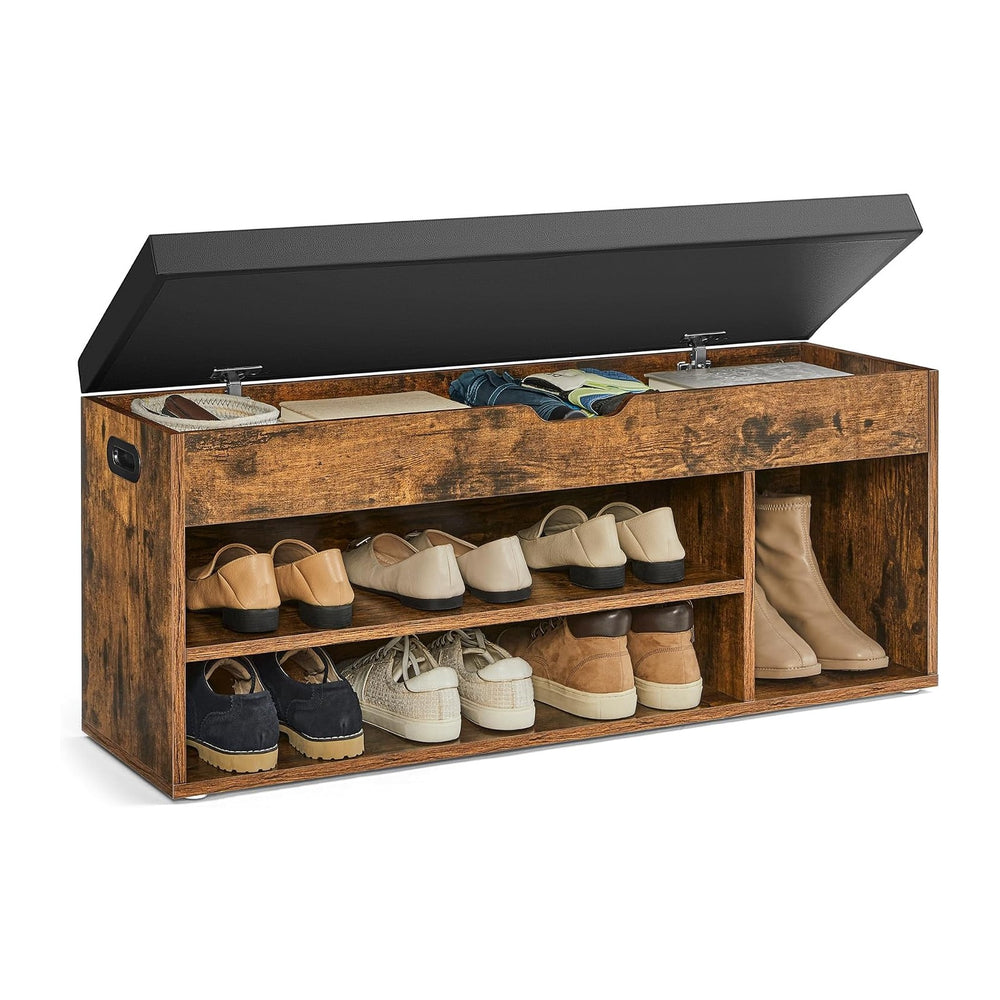 VASAGLE Storage Bench with Cushion, Shoe Bench, 11.8 x 39.4 x 17.3 Inches