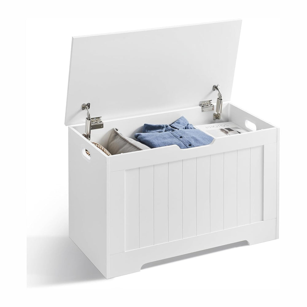 VASAGLE Storage Chest, 29.9 Inches Width Bench with 2 Safety Hinges