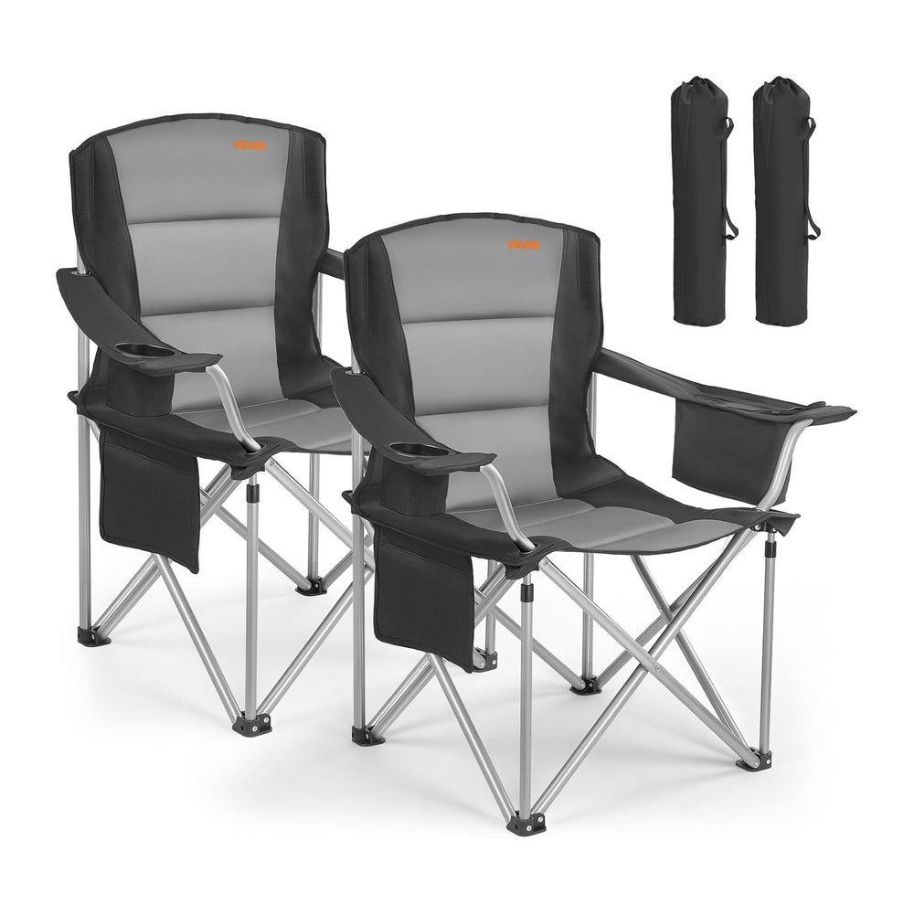VEVOR Oversized Camping Folding Chair, Portable Heavy Duty Outdoor Quad Lumba...