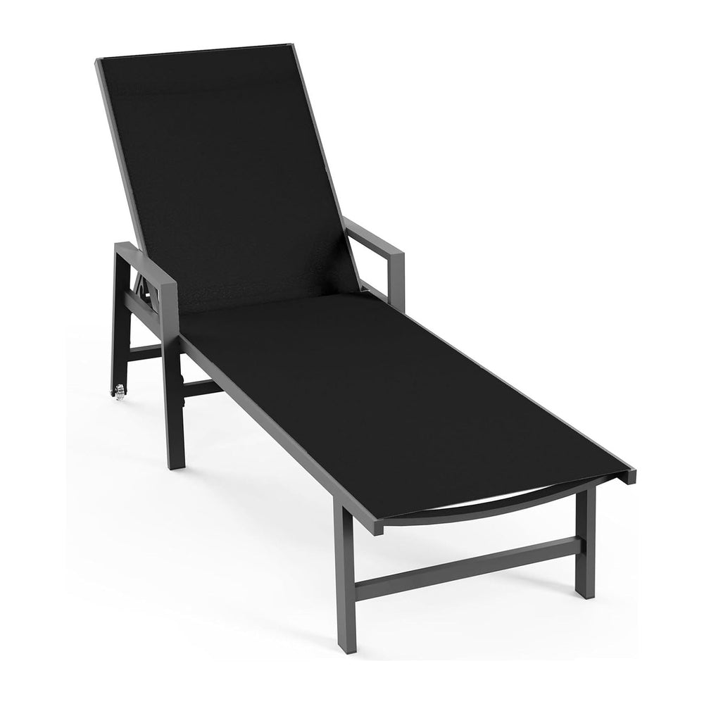 Vexwalx Patio Chaise Lounge Chair Outdoor with Wheels&Armrests, Aluminum ...