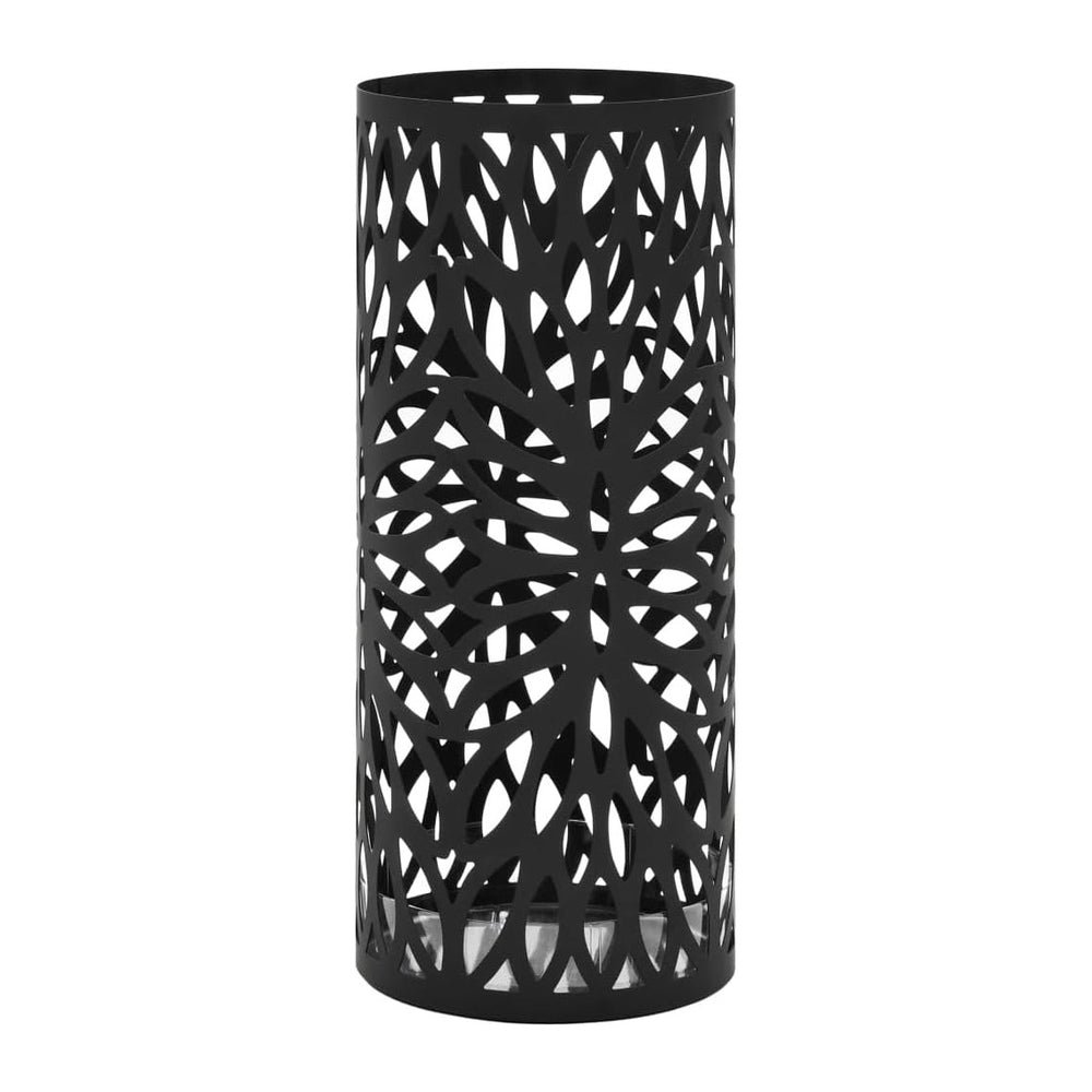 vidaXL Elegant Steel Umbrella Stand in Black - Durable Powder Coated Steel wi...