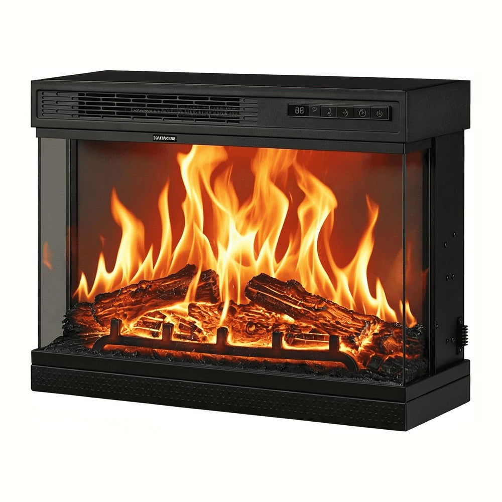 VINGLI 24 inch Electric Fireplace Insert, Modern 3-Sided Recessed/Wall Mount ...