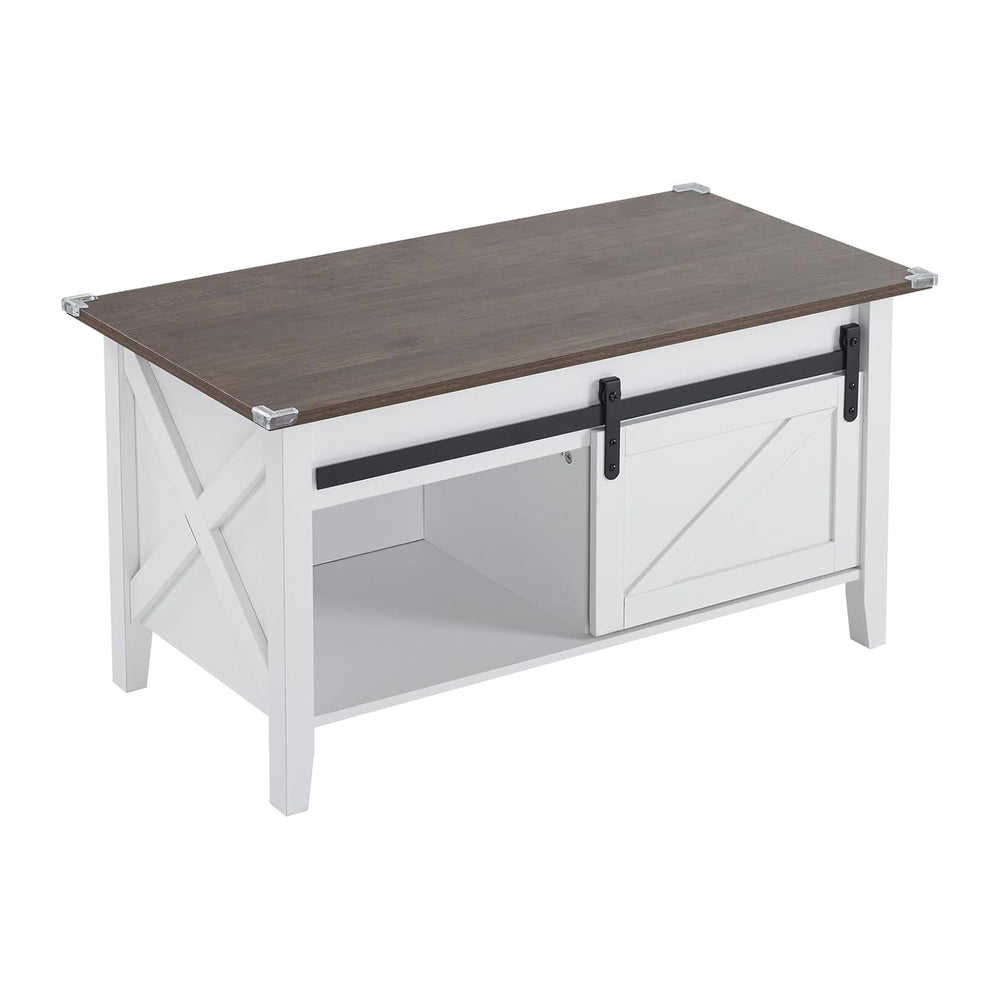 VINGLI Farmhouse Lift Top Coffee Table,36" Living Room Table,White Oak