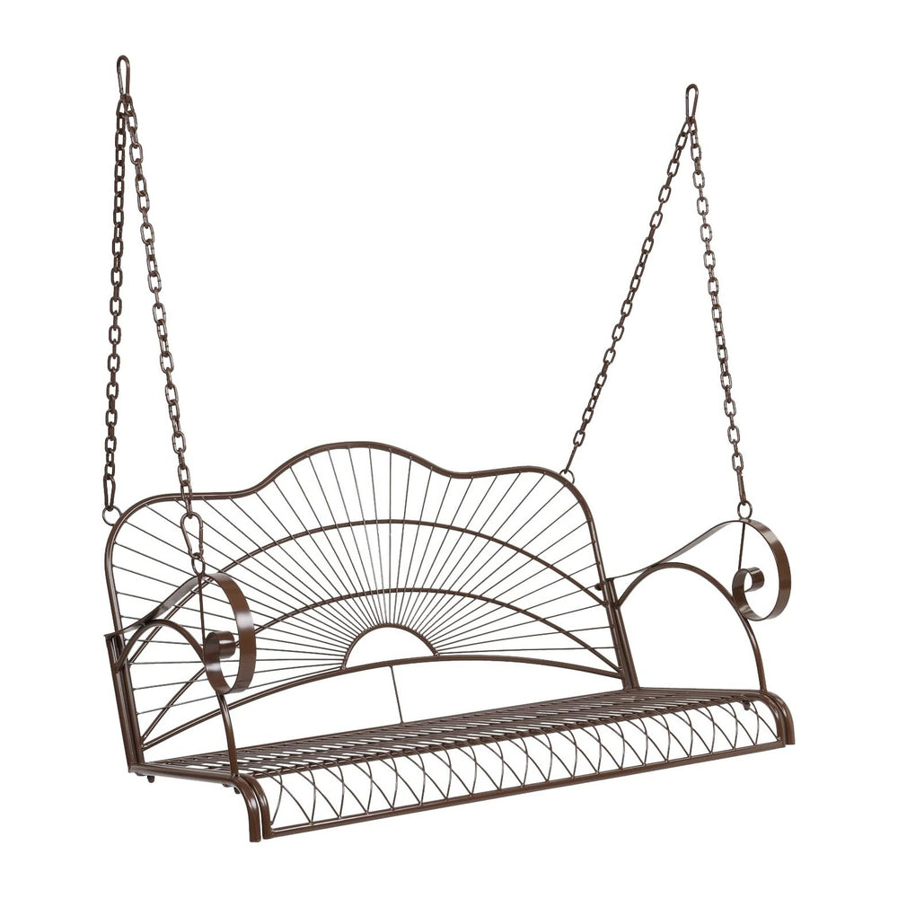 VINGLI Heavy Duty Metal Porch Swing, 660 LBS Outdoor Swing Bench, Slimline