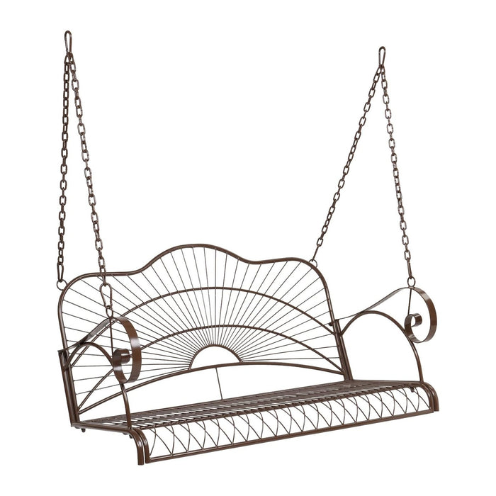 VINGLI Heavy Duty Metal Porch Swing, 660 LBS Outdoor Swing Bench, Slimline