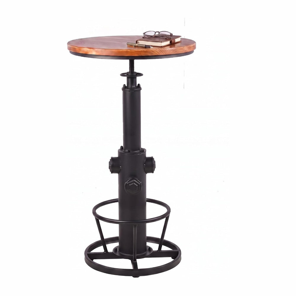 Vintage Bistro Table Height Adjustable 38.6-44.4inch Industrial Bar Table for...