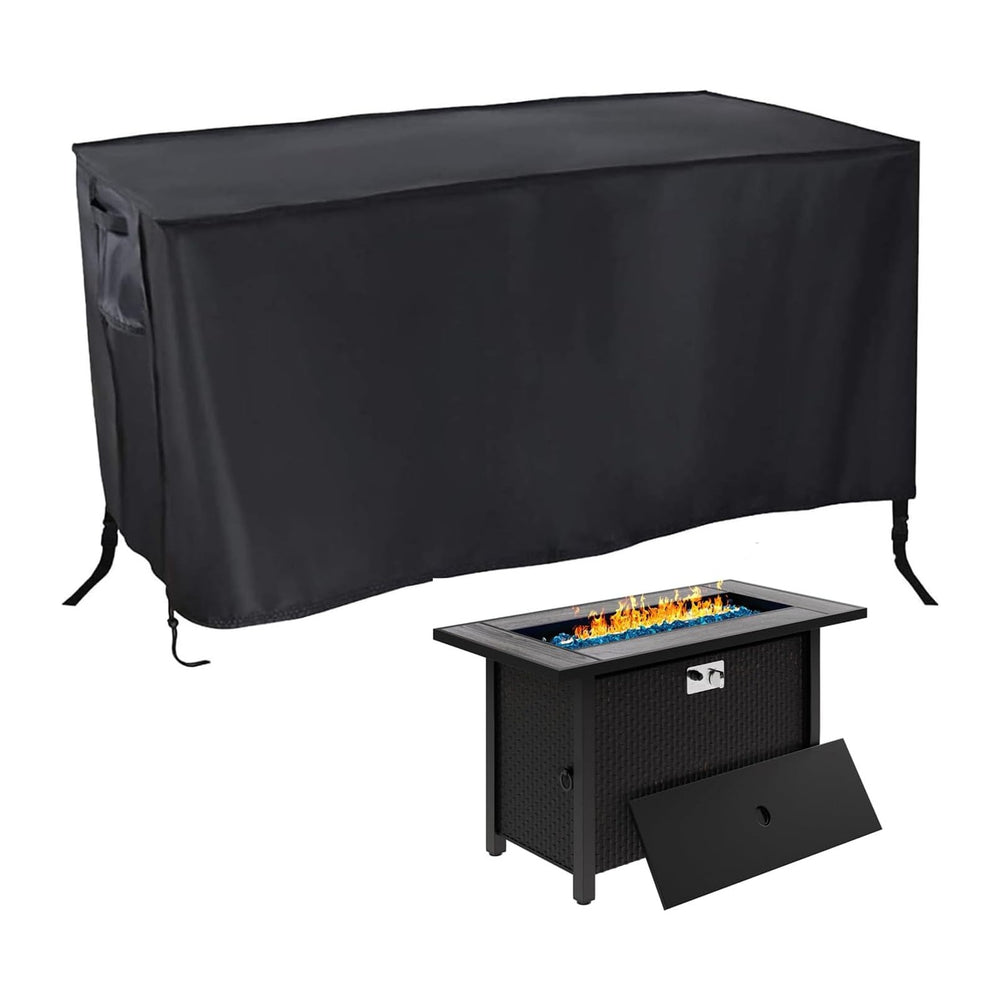 Waterproof Fire Pit Cover Rectangular 45"L x 23"W x 25"H Black