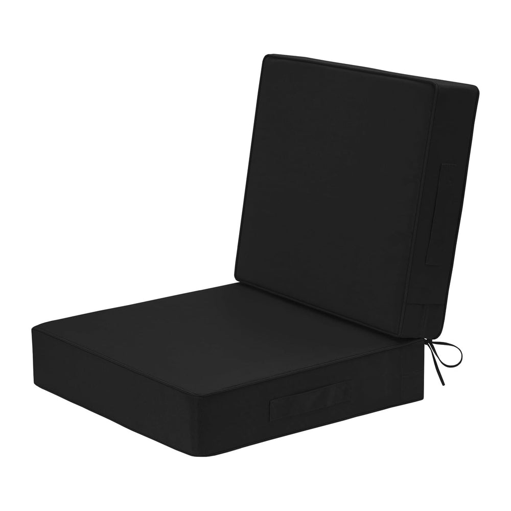 Wellsin Outdoor Deep Seat Patio Cushions, 24 x 24 Waterproof & 3-Year Fad...