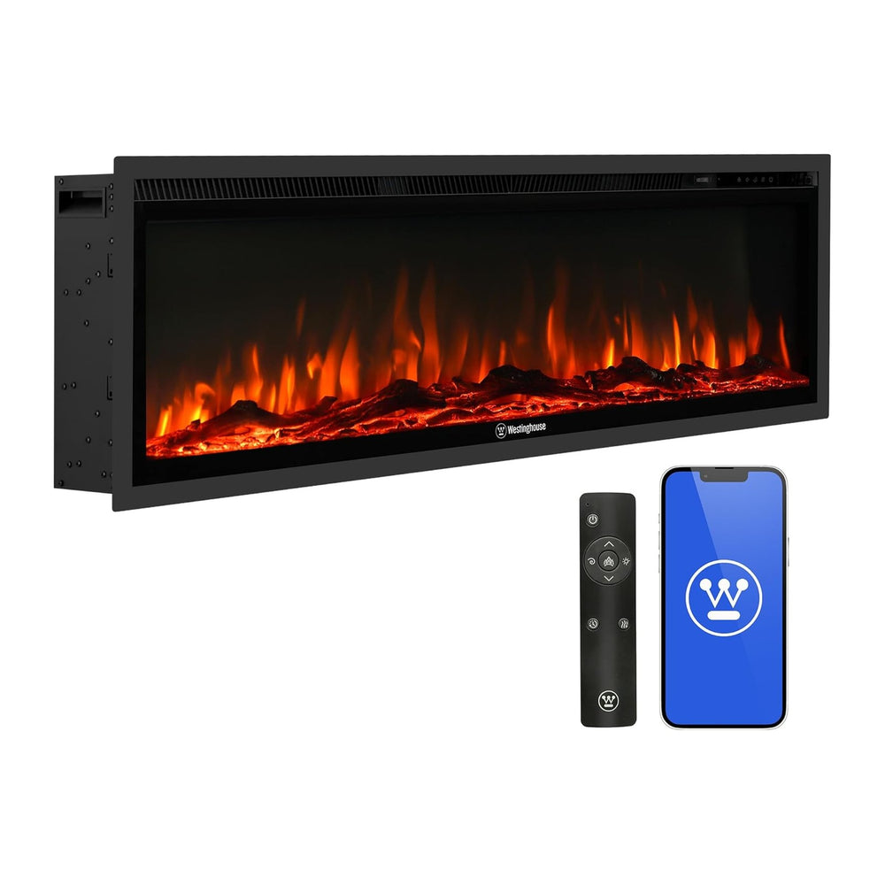 Westinghouse 50 Inch Electric Fireplace Heater, Compatible with Alexa & G...