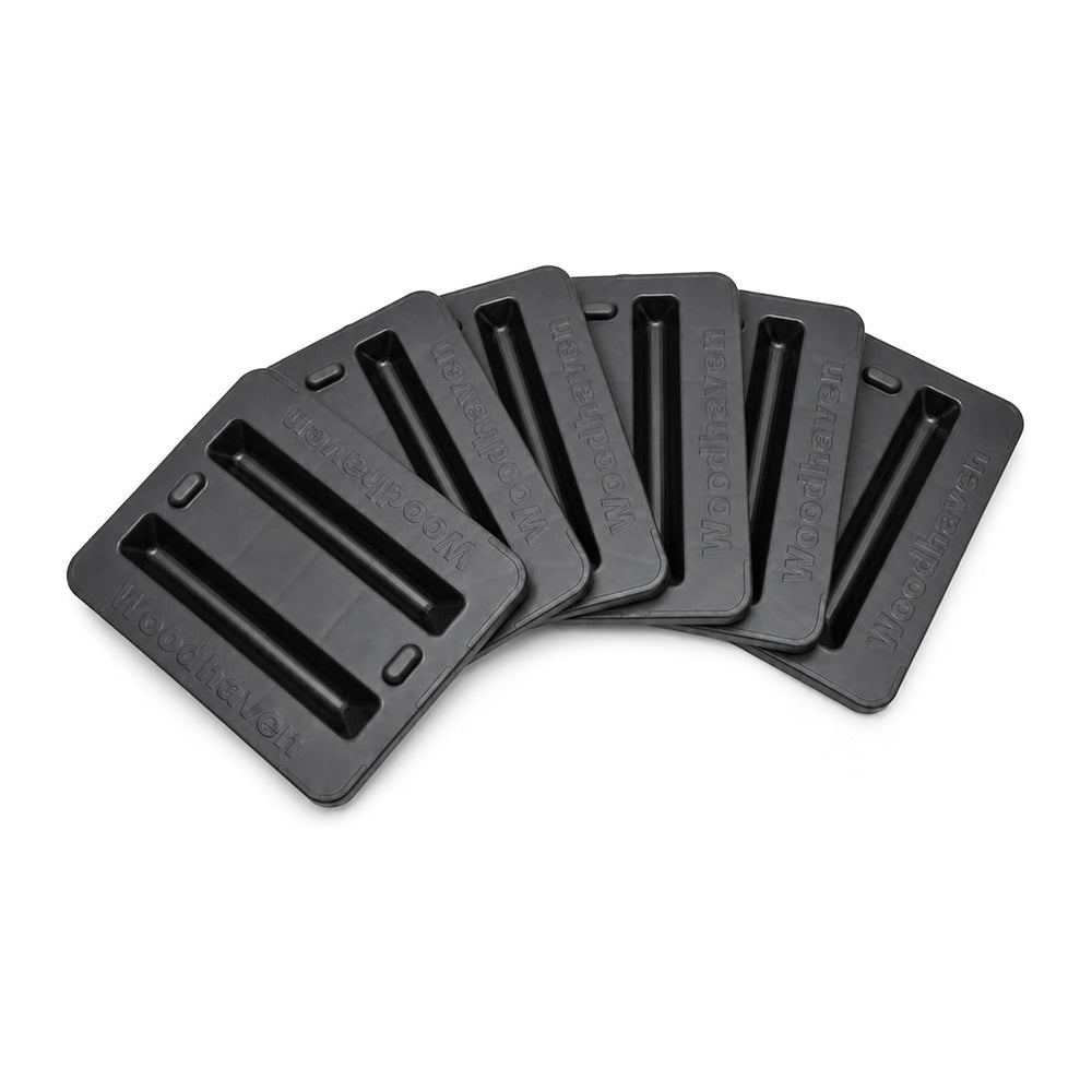 Woodhaven Firewood Rack Support Bases 6 Pack Black - Heavy Duty ABS Mold Inje...