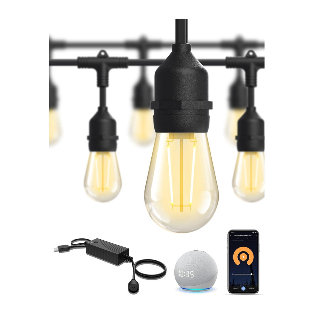 XMCOSY+ Outdoor String Lights,72.5FT Smart Dimmable Edison Bulb Patio Light