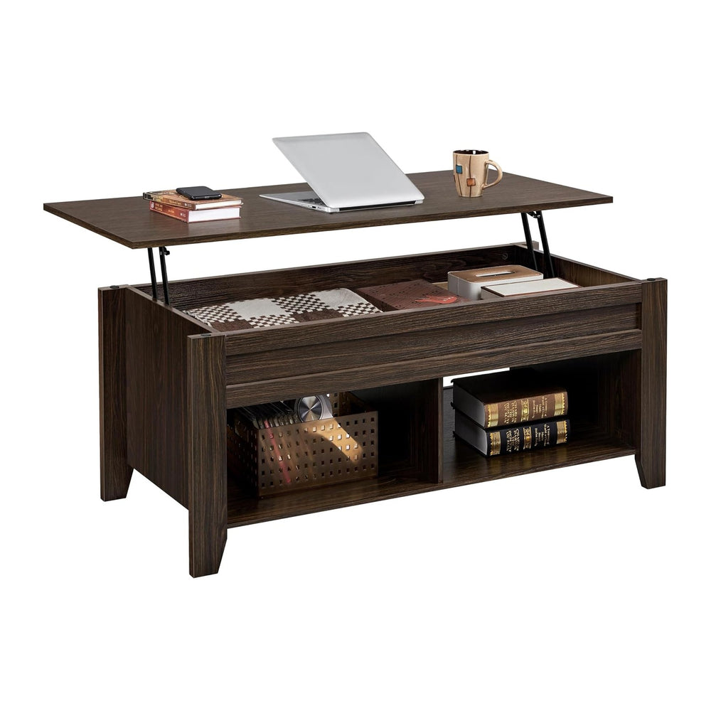 Yaheetech 39.5" Lift Top Coffee Table with Storage Shelf, Espresso