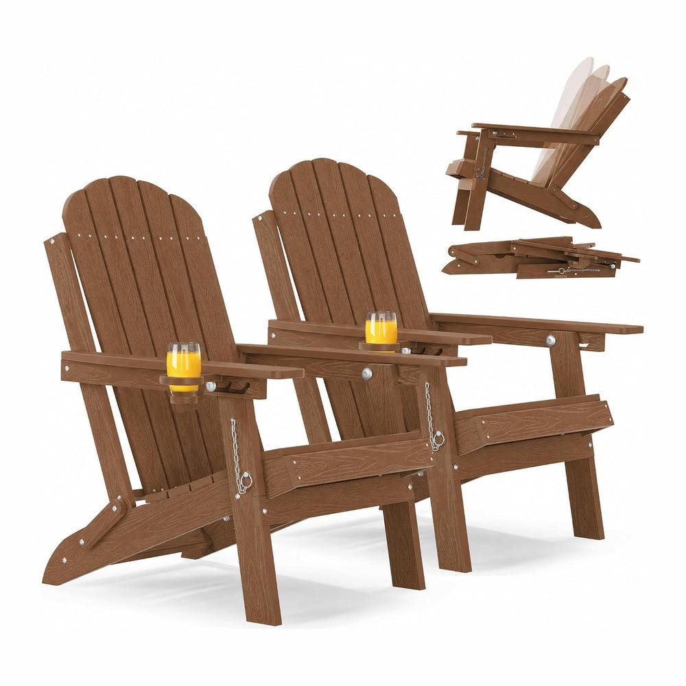 YEFU Adirondack Chairs Set of 2 for Outdoor: Folding Adirondack Chair