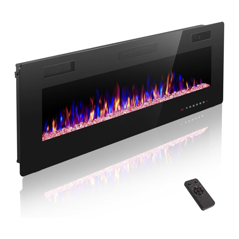 ZAFRO 50" Electric Fireplace with Remote Ultra-Thin & Quiet Wall-Mou...