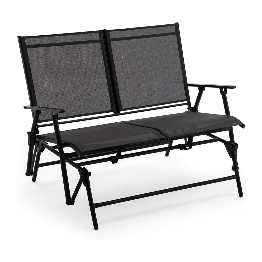 Zedachica 2-Person Outdoor Glider Bench No Assembly Required, Glider Loveseat...