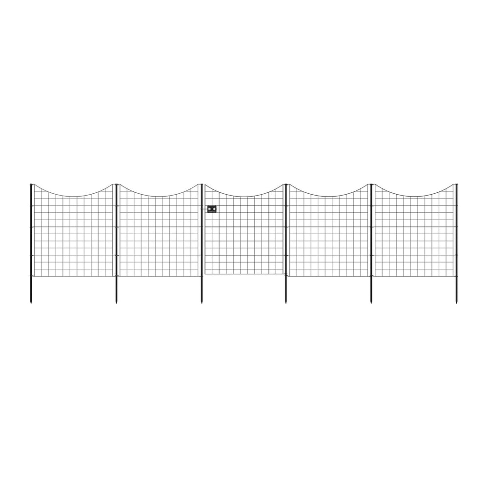 Zippity 39in H Black Metal Fence w/ Gate, DIY Fence Kit